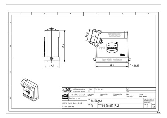HART Steckergehäuse HAN10A   09200101541 