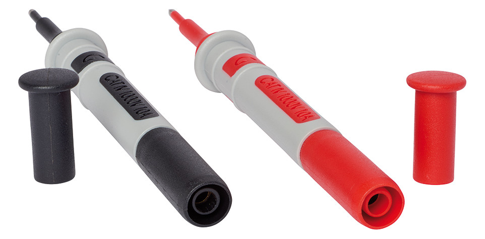 Prüfspitze sw/rt 4mm/Sich PVC 10A CAT.IV 4 mm Sicherheitsstecktechnik