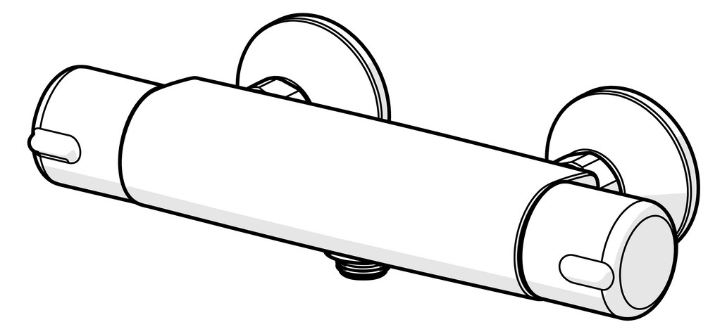 HANSA Brause-Thermostat HANSAMICRA AP, S-Anschlüsse, vertauschte Kalt-/Warmwasser-Anschlüsse, chrom