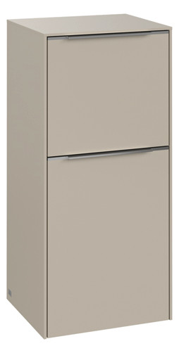 V&B Seitenschrank Subway 3.0 40x86x36,2cm, Schanier links/Griff Aluminium glänzend, cashmere grey