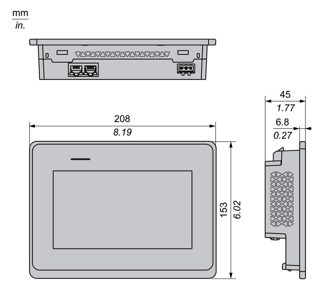 Grafik-Panel Magelis m.Farbdisplay DC Mit Farbdisplay 24V 2HW/IE 1HW/RS485 TFT