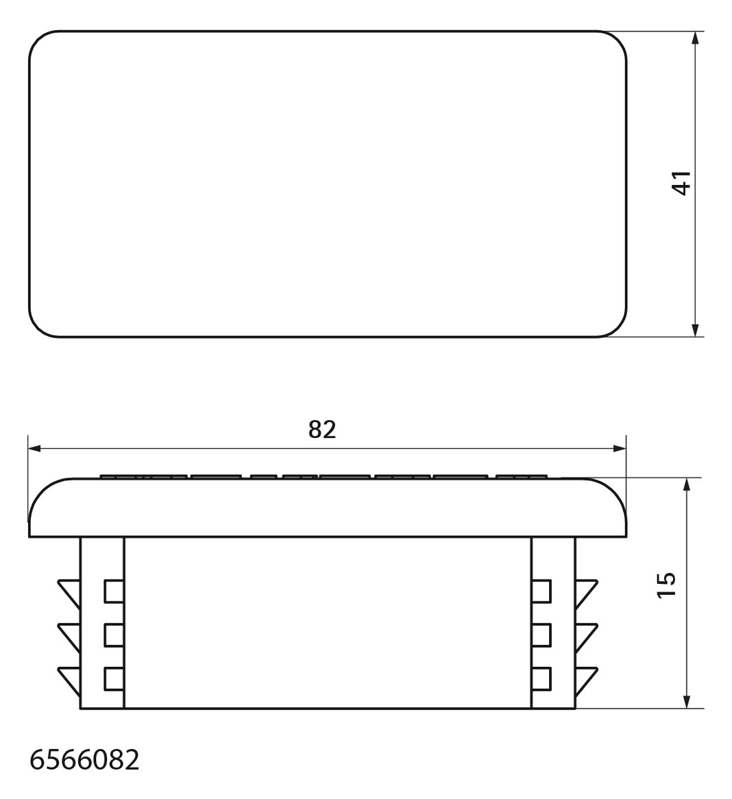 BIS Schienenendstopfen Strut BUP1000 41 x 82 mm, Polyethylen, grün