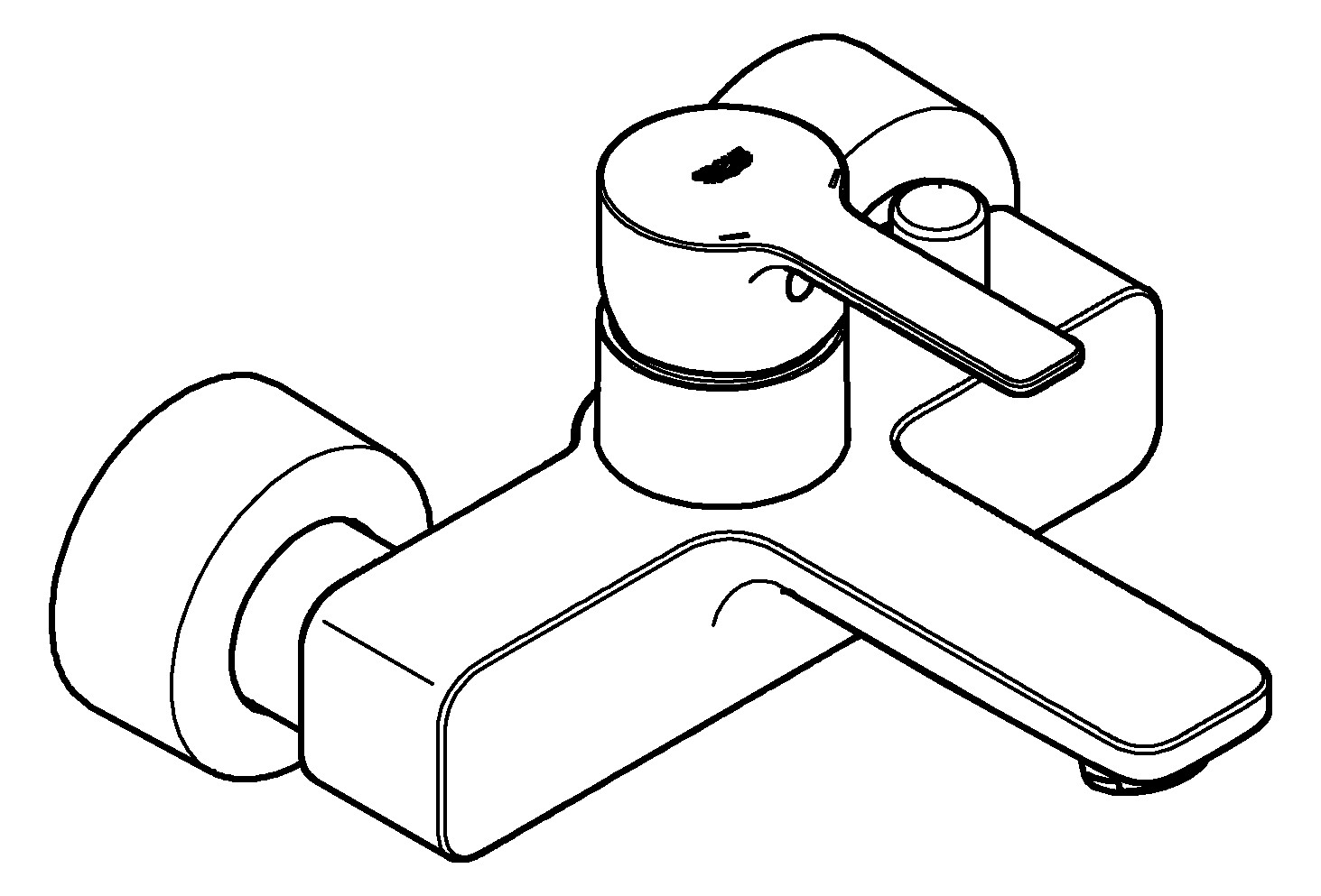 GROHE Wannen-Einhebelmischer Lineare 1/2", Wandmontage, supersteel
