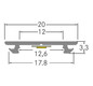 Aufbauprofil sw Alu 2000x20x3,3mm
