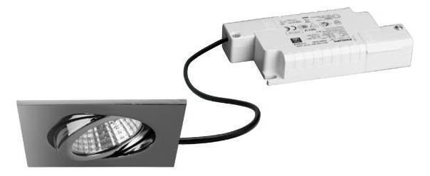 LED-Einbaustrahler 6W 3000K 630lm Konv chr glz 1LED Alu IP20 RF:hochglänzend