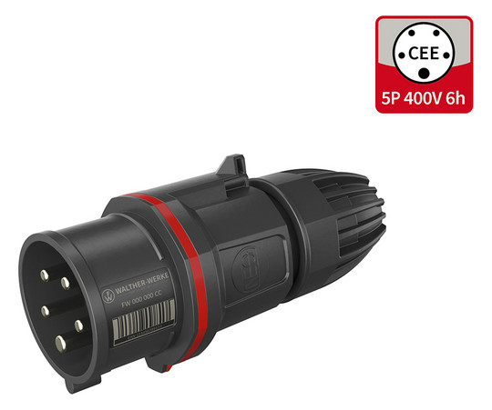 CEE-Stecker 5p 16A IP54 400V/rt 6h Schraubkl Kst Verschraubung