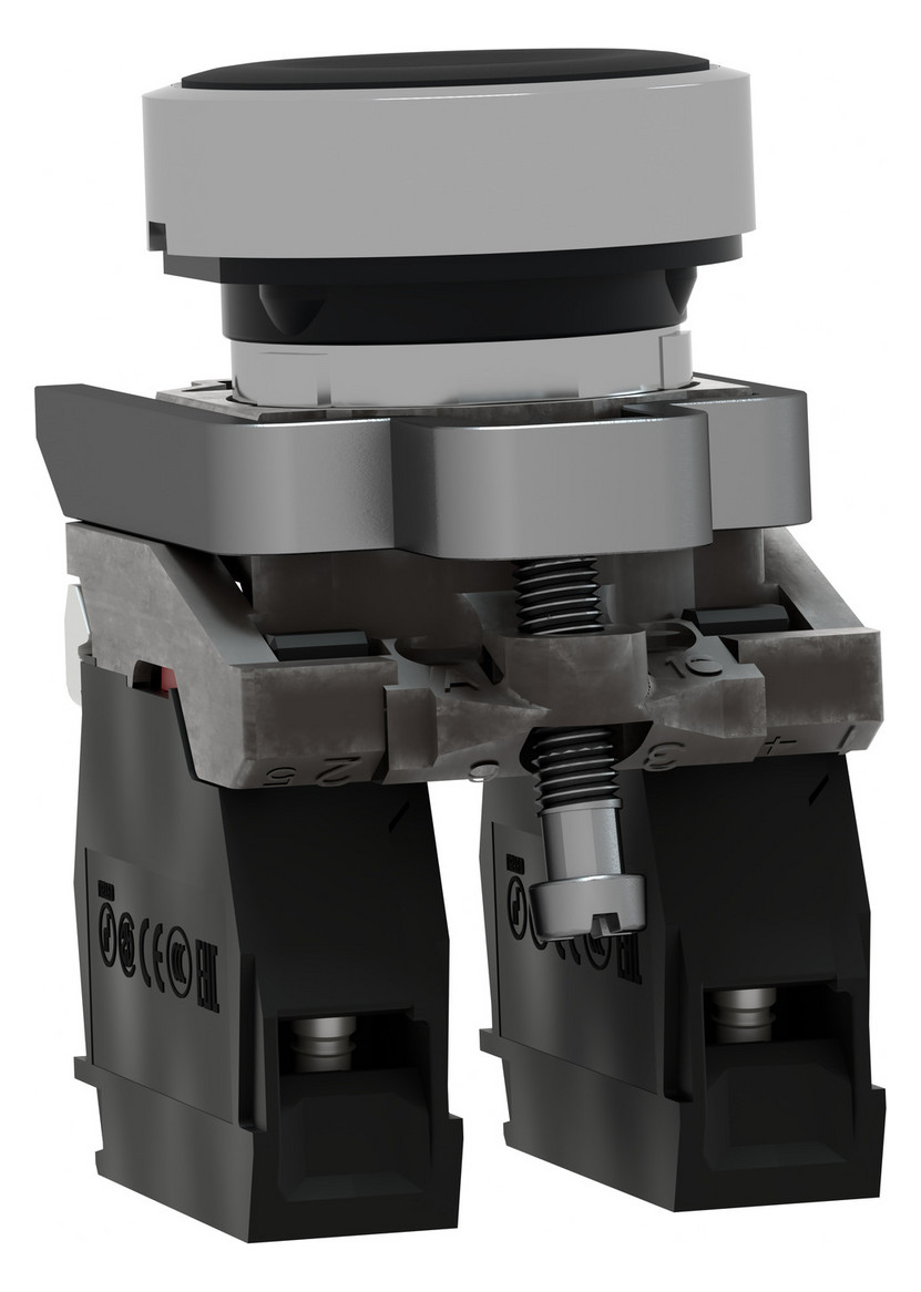 Drucktaster 1f sw rnd Ø22,5mm 1S 1Ö IP66 fl Tastend