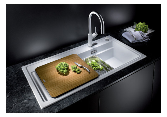 Blanco Spüle ZENAR XL 6 S DampfgarPlus SILGRANIT 100 x 51 cm, PuraDur anthrazit, rechts, mit Holzschneidbrett