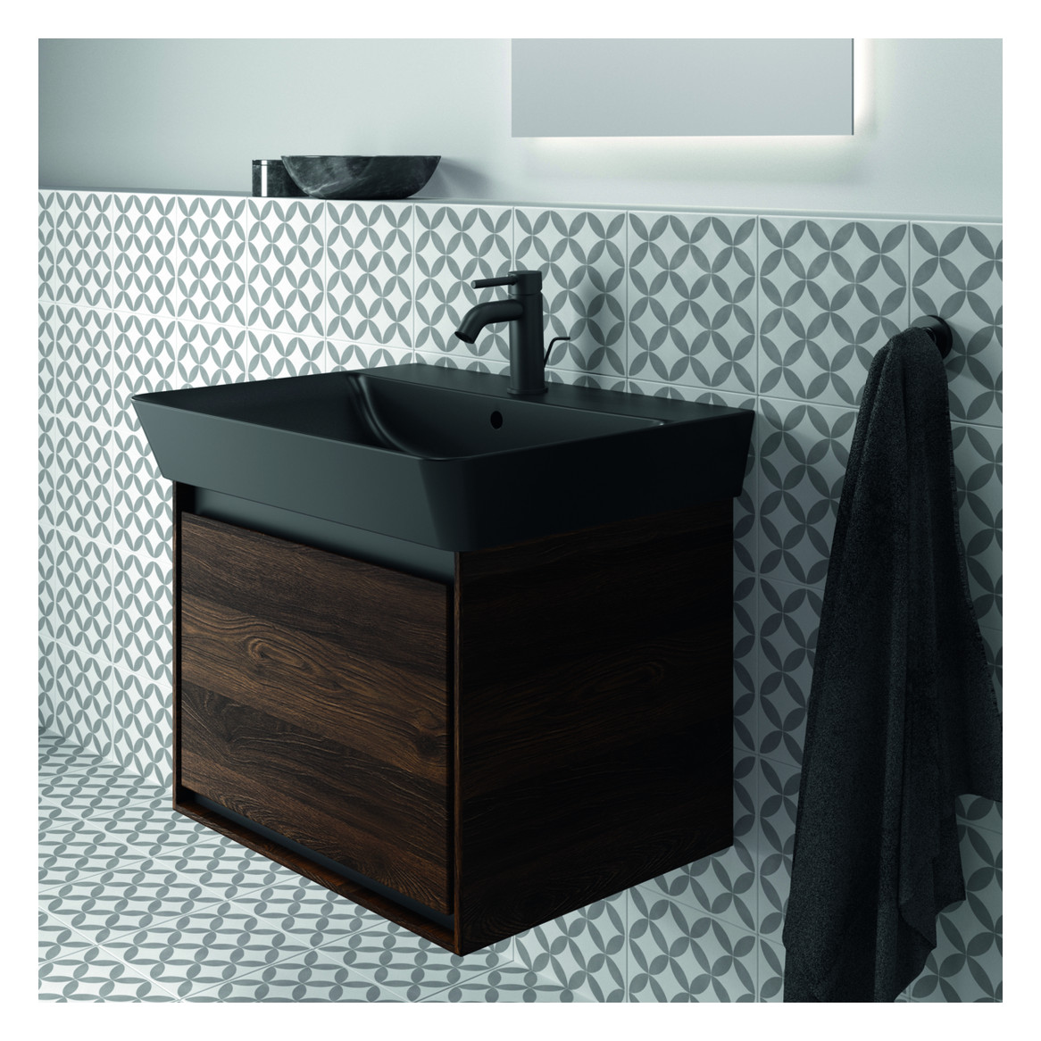 Ideal-Standard Möbelwaschtisch-Unterschrank Connect Air 53 x 40,9 x 40 cm, Nussbaum Dekor