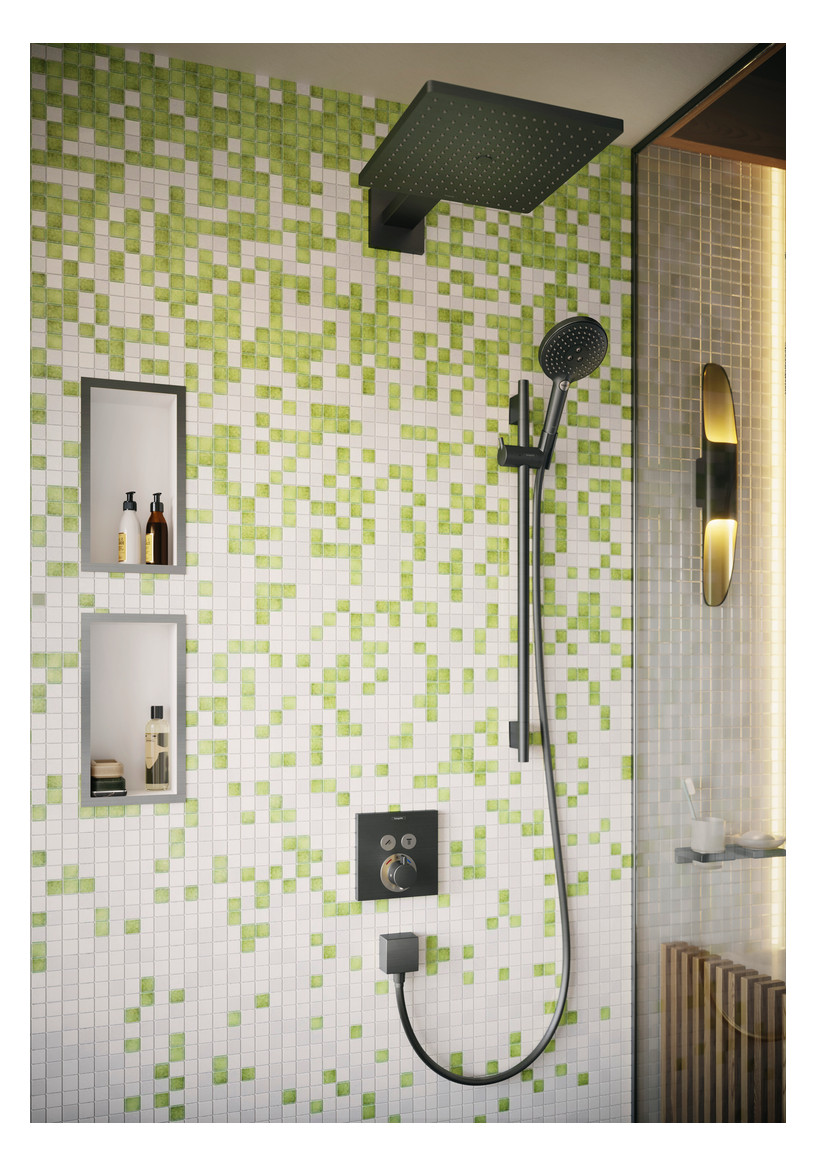 hansgrohe Fertigmontageset ShowerSelect UP-Thermostat, 2 Verbraucher, brushed black chrome