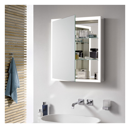 EMCO Aufputz-Lichtspiegelschrank prime 1200x700mm, mit Lichtpaket, 2-türig, aluminium/spiegel
