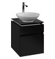 V&B Waschtischunterschrank Legato 45x55x50cm, Waschtisch mittig, Black Matt Lacquer