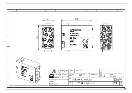 HARTING Stifteinsatz 8-pol   09140082633 
