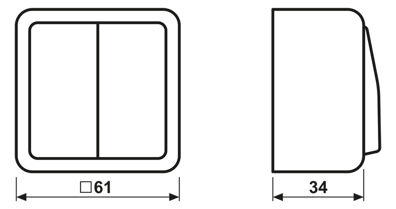 Serienschalter AP 600 aws glz AP IP20 2f 10AX Serienschalter AP 600 aws glz AP IP20 2f 10AX