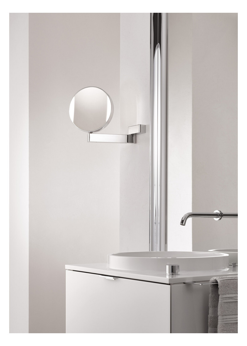 EMCO LED-Rasier-/Kosmetikspiegel prime d= 202,4mm, 1-armig, Vergrößerung 3-/7-fach, Direktanschluss, chrom