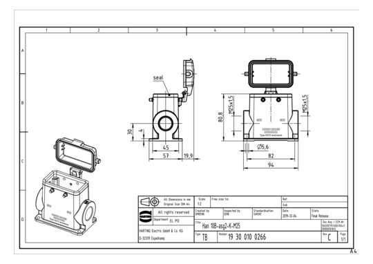 HART Sockelgehäuse 2xM25     19300100266 