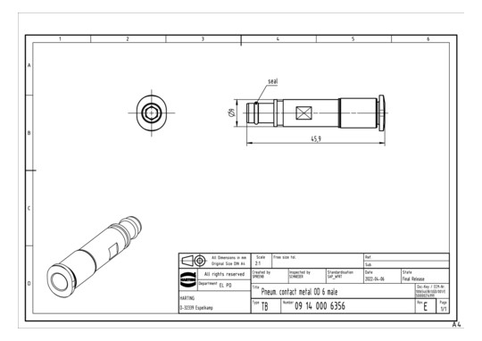 Harting Pneum. Kontakt       09140006356 