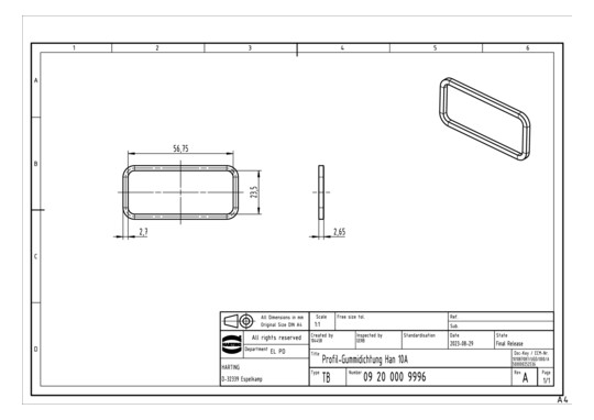 HART Profil-Gummidichtung Ha 09200009996 