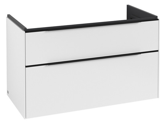 V&B Waschtisch-Unterschrank Subway 3.0 97,3x57,6x47,8cm, ohne LED/Griff Volcano black, pure white