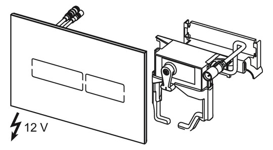 Betätigungsplatte TECElux Mini Glas weiß, elektronische Touch-Betätigung