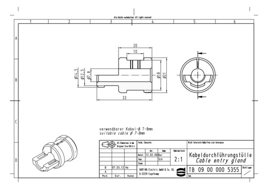 HART Kabeldurchführungstülle 09000005355 