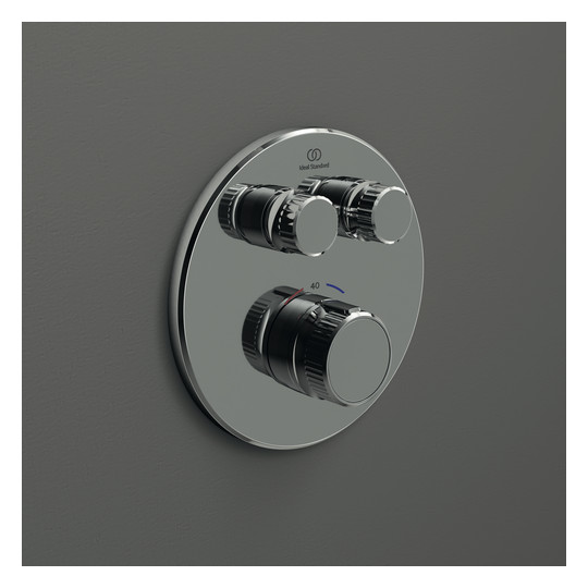 Ideal-Standard Fertigmontageset CeraTherm Navigo rund, 2 Entnahmen, für UP-Brausethermostat, Chrom