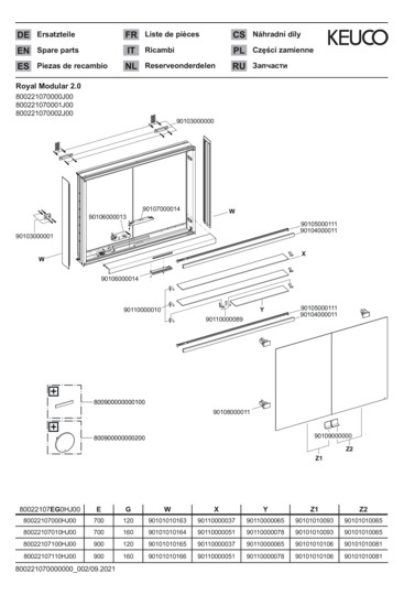 KEUCO Spiegelschrank Royal Modular 2.0 DALI 700 x 700 x 120 mm, 2 Steckdosen, Wandvorbau, 2 Türen, beleuchtet