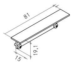 Endkappe alu L15mm B81mm Endkappe alu L15mm B81mm
