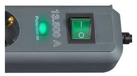 Steckdosenleiste 6f anth Eco-Line 45° m.Ein/Aus 5m IP20 Überspannungss 1,5qmm