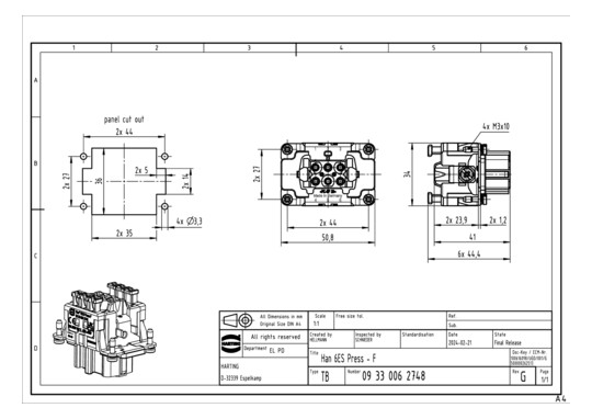 Harting Han 6ES Press-F      09330062748 
