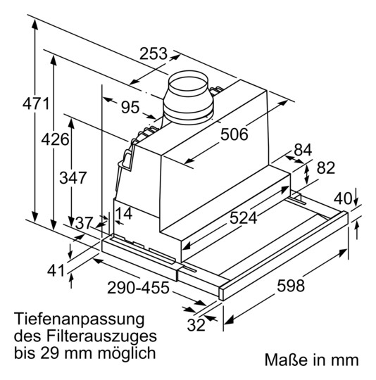 Dunstabzugshaube Flschirm 600mm si A LED 71dB 717cbm/h Ø120-150mm 5st Abl/Uml