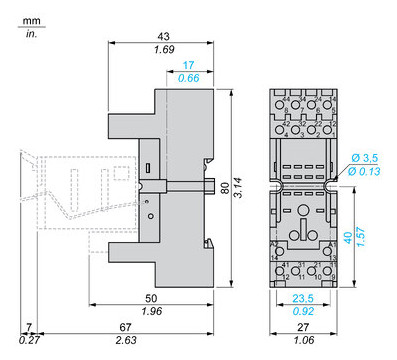 Relaissockel Steckanschl TS35 14Pins 27x80x74mm Hutschiene TH35