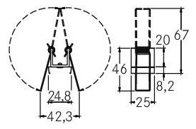 Haltefeder alu L25mm B24,8mm