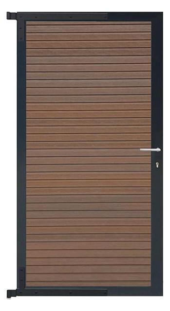 Bild WAREN-Tor-Komplettset 90 x 173 cm, Füllu ng teak Rahmen anthrazit - n.a.-0