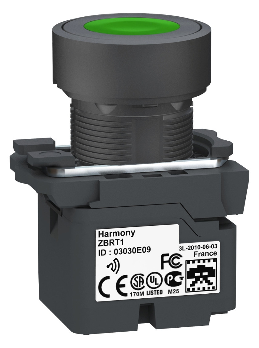 Drucktaster 1f gn rnd Ø22,5mm 1S IP30 fl Tastend