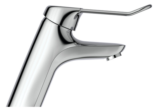 Ideal-Standard Waschtisch-Einhebelmischer CeraMix Blue Bügelhebel, Cu-Rohr, ohne Ablaufgarnitur, chrom