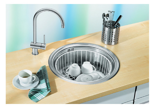 Blanco Becken RONDOSOL 46 x 39 cm, Edelstahl Bürstfinish, 3 1/2" Korbventil