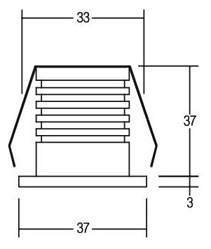 LED-Lichtpunkt 3W 3100K 120lm ws Konv IP65 Ø37x3mm