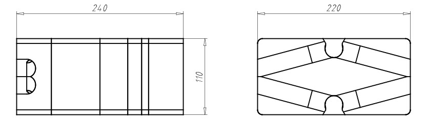Geräteträger WD 160-240mm Kst 220x110mm Mit Füll-Dämmstoffen