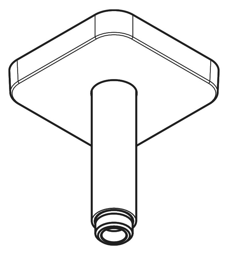 hansgrohe Deckenanschluss softsquare Axor 100 mm, chrom, eckig