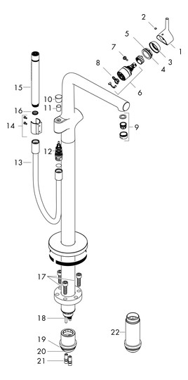 hansgrohe Fertigmontageset Talis S Wannen-Einhebelmischer, bodenstehend, chrom
