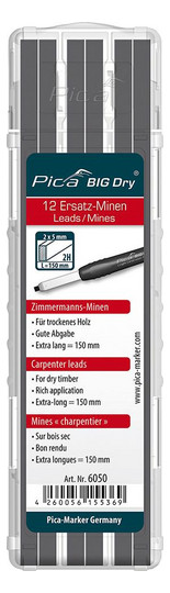 Pica-Ersatzminenset Zimmermann Graphit 2H (12 Stück)