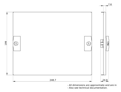 Schrank-Frontplatte 4HE B250xH200mm ST pulverbesch