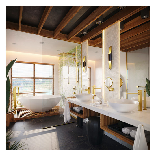 hansgrohe Zahnbecher AddStoris mit Glas, Wandmontage, Metall, polished gold optic