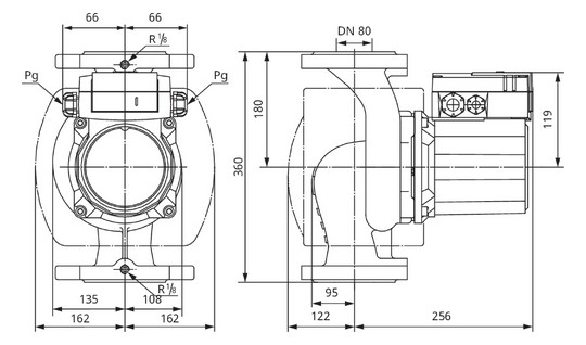 Wilo Standard-Trinkwasserpumpe TOP-Z 80/10, DN 80, 360 mm, PN 10, 400 V