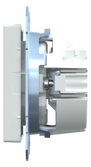 Steckdose 1f akws glz System M UP IP20 aktivweiß