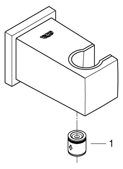 GROHE Wandanschlussbogen Euphoria Cube 1/2", mit Wandbrausehalter, hard graphite