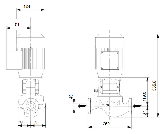 Grundfos Trockenläuferpumpe TP 40-80/2-A-F-I-BQQE PN 6/10 1x 230 V
