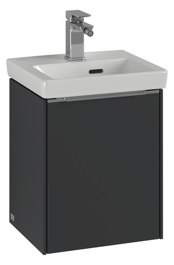 V&B Waschtisch-Unterschrank Subway 3.0 35,1x42,9x30,9cm, Schanier rechts/Griff Aluminium glänzend, graphite
