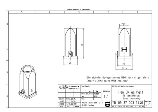 HART Tüllengehäuse Pg11      09370031440 